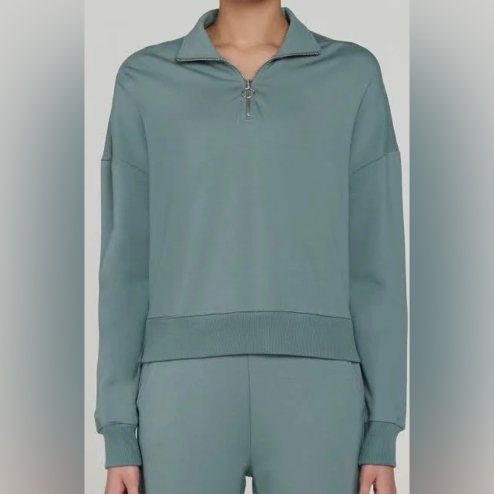 Sage Green Half-Zip Sweater